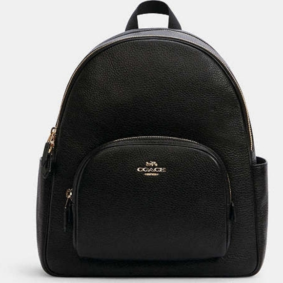 Coach Handbags - Coach Black Leather Backpack